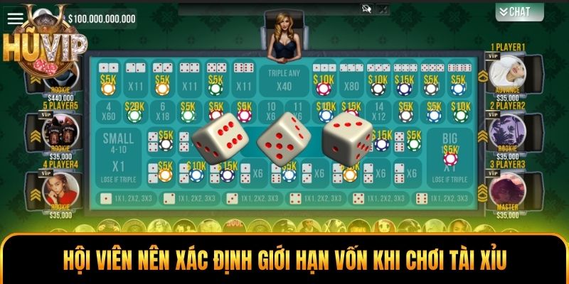 Hội viên nên xác định giới hạn vốn khi chơi tài xỉu